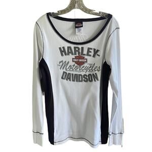 Women's L HARLEY-DAVIDSON Long Sleeve T-Shirt Tifton, GA Glitter 100% Cotton